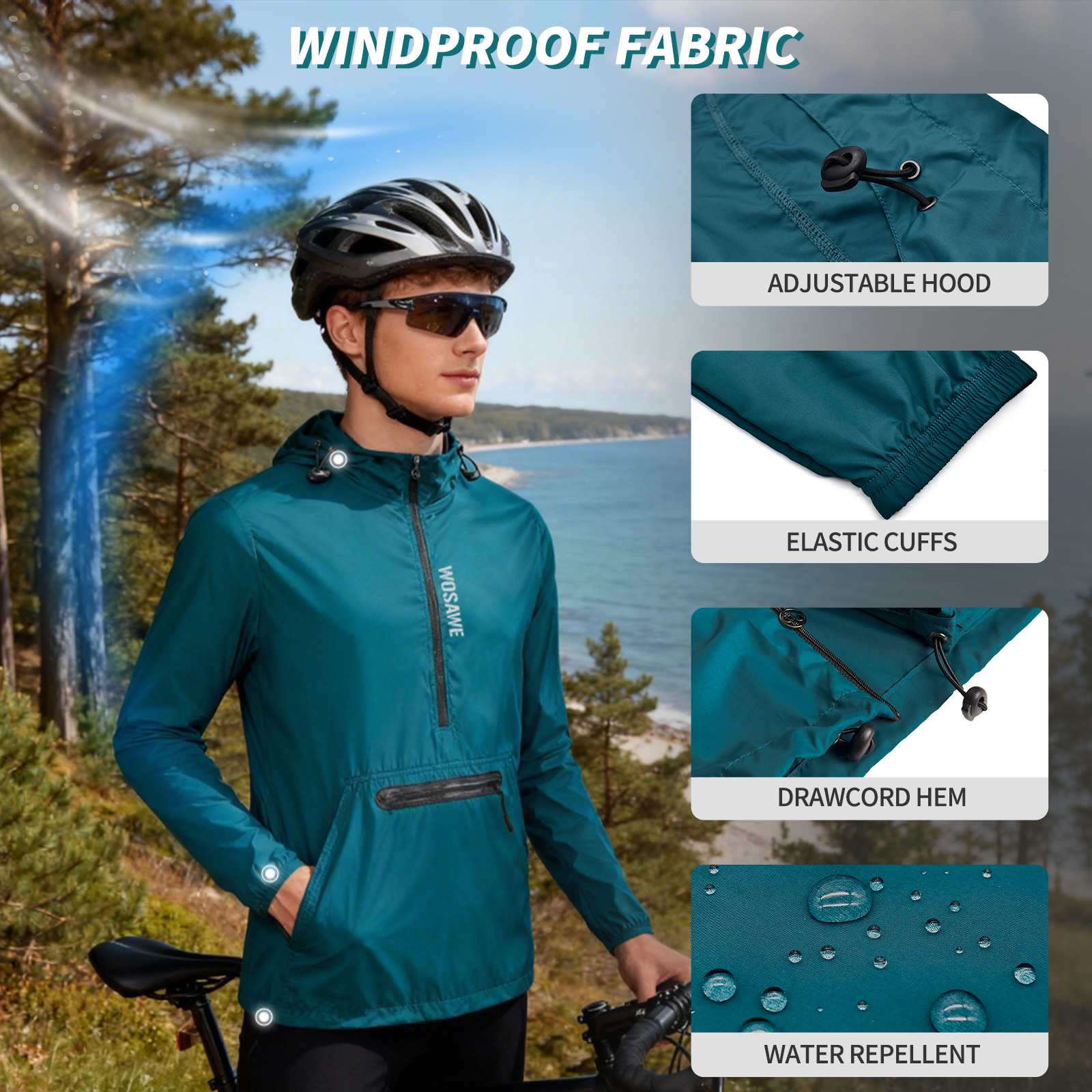WOSAWE Winproof Running Jacket - Running Gear Hat のレビューと価格
