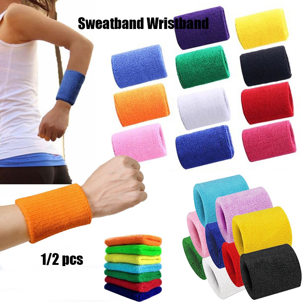 1/2Pcs Unisex Wristbands Sport - Sweat Band Wrist のレビューと価格