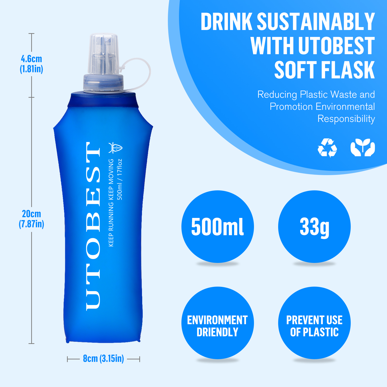 UTOBEST 250ml 350ml 500ml Soft - Running Gear Water のレビューと価格