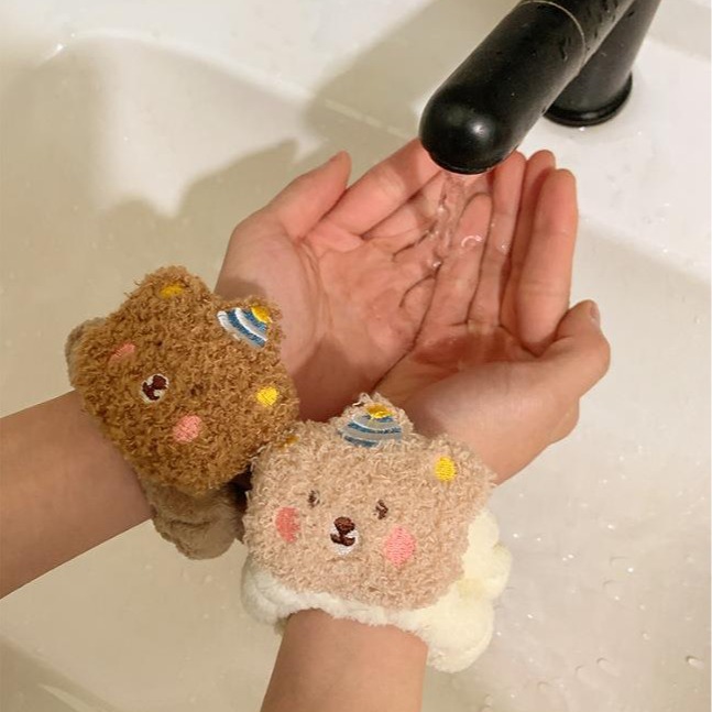 1Pair Cartoon Bear Face Wash H - Sweat Band Wrist のレビューと価格